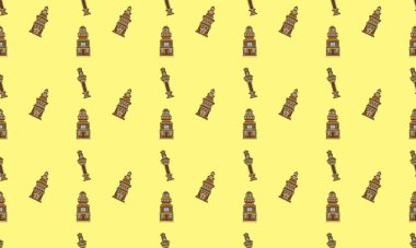 Farklı aksesuarlara sahip renkli arkaplan