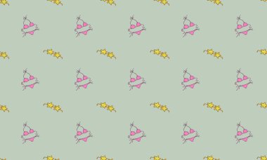 Farklı aksesuarlara sahip renkli arkaplan