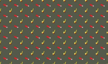 Farklı aksesuarlara sahip renkli arkaplan