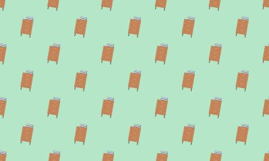 Farklı aksesuarlara sahip renkli arkaplan