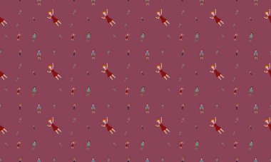 Farklı aksesuarlara sahip renkli arkaplan