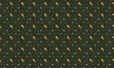 Farklı aksesuarlara sahip renkli arkaplan