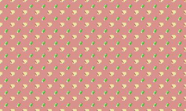 Farklı aksesuarlara sahip renkli arkaplan