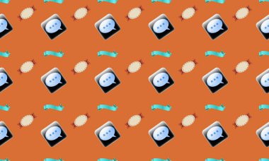 Farklı aksesuarlara sahip renkli arkaplan