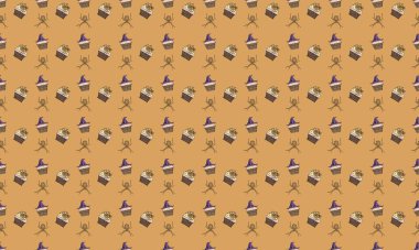 Farklı aksesuarlara sahip renkli arkaplan