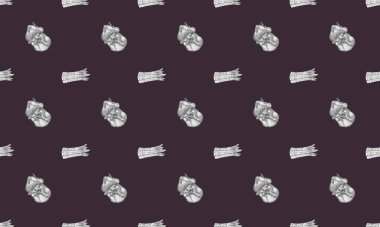 Farklı aksesuarlara sahip renkli arkaplan