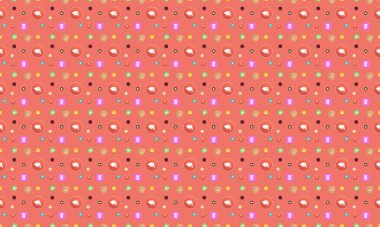 Farklı aksesuarlara sahip renkli arkaplan