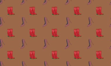 Farklı aksesuarlara sahip renkli arkaplan