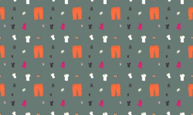 Farklı aksesuarlara sahip renkli arkaplan