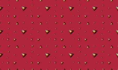 Farklı aksesuarlara sahip renkli arkaplan