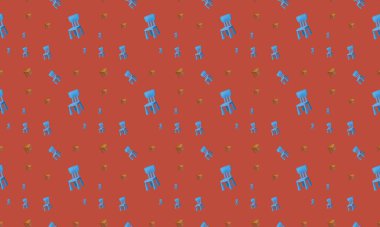 Farklı aksesuarlara sahip renkli arkaplan