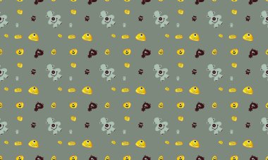 Farklı aksesuarlara sahip renkli arkaplan