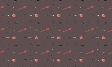 Farklı aksesuarlara sahip renkli arkaplan