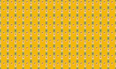 Farklı aksesuarlara sahip renkli arkaplan