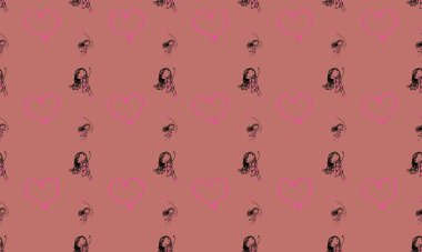 Farklı aksesuarlara sahip renkli arkaplan