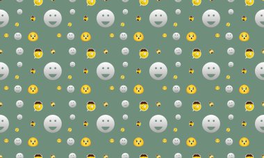 Farklı aksesuarlara sahip renkli arkaplan