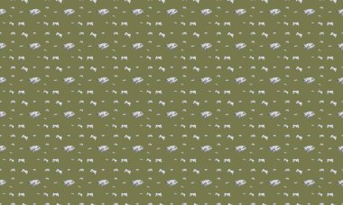 Farklı aksesuarlara sahip renkli arkaplan