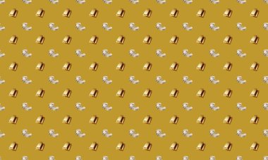 Farklı aksesuarlara sahip renkli arkaplan