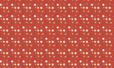 Farklı aksesuarlara sahip renkli arkaplan