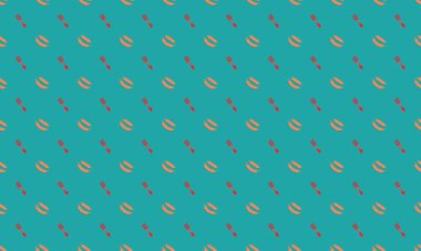 Farklı aksesuarlara sahip renkli arkaplan