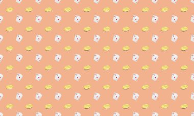 Farklı aksesuarlara sahip renkli arkaplan