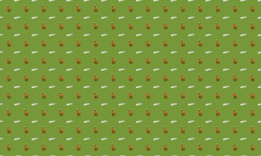 Farklı aksesuarlara sahip renkli arkaplan