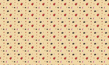 Farklı aksesuarlara sahip renkli arkaplan