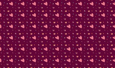 Farklı aksesuarlara sahip renkli arkaplan