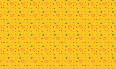 Farklı aksesuarlara sahip renkli arkaplan