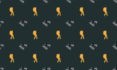 Farklı aksesuarlara sahip renkli arkaplan