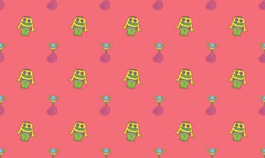 Farklı aksesuarlara sahip renkli arkaplan