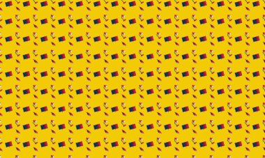 Farklı aksesuarlara sahip renkli arkaplan