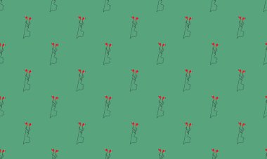 Farklı aksesuarlara sahip renkli arkaplan