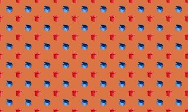 Farklı aksesuarlara sahip renkli arkaplan