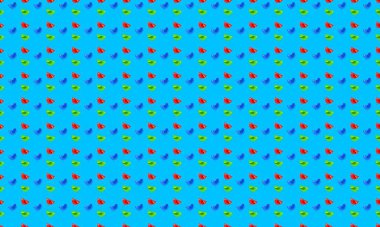 Farklı aksesuarlara sahip renkli arkaplan