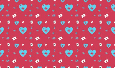 Farklı aksesuarlara sahip renkli arkaplan