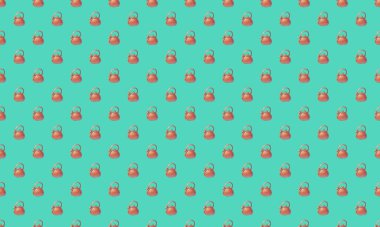 Farklı aksesuarlara sahip renkli arkaplan