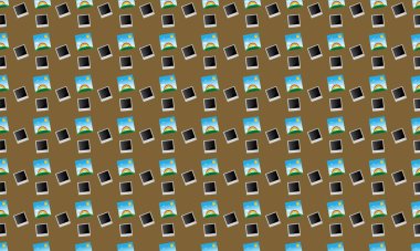 Farklı aksesuarlara sahip renkli arkaplan