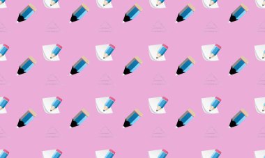 Farklı aksesuarlara sahip renkli arkaplan