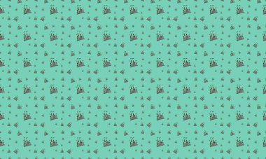 Farklı aksesuarlara sahip renkli arkaplan