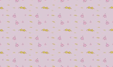 Farklı aksesuarlara sahip renkli arkaplan