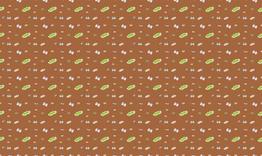 Farklı aksesuarlara sahip renkli arkaplan