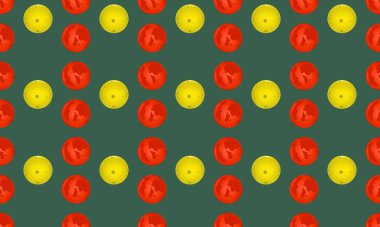 Farklı aksesuarlara sahip renkli arkaplan