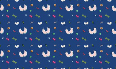 Farklı aksesuarlara sahip renkli arkaplan