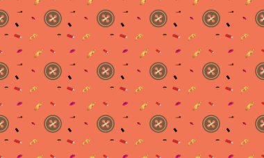 Farklı aksesuarlara sahip renkli arkaplan