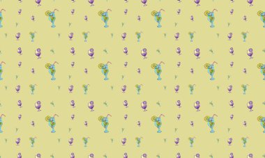 Farklı aksesuarlara sahip renkli arkaplan