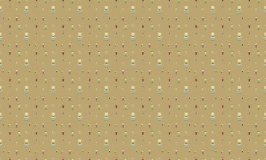 Farklı aksesuarlara sahip renkli arkaplan