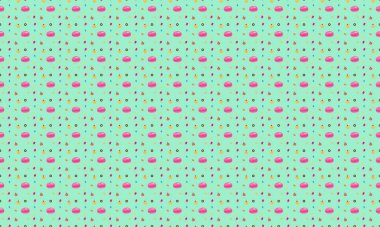 Farklı aksesuarlara sahip renkli arkaplan