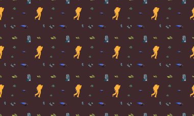 Farklı aksesuarlara sahip renkli arkaplan