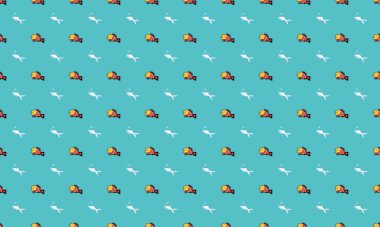 Farklı aksesuarlara sahip renkli arkaplan